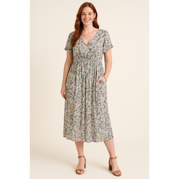 NWT Torrid Midi Swiss Dot Flutter Dress- Size 2X - Picture 1 of 12